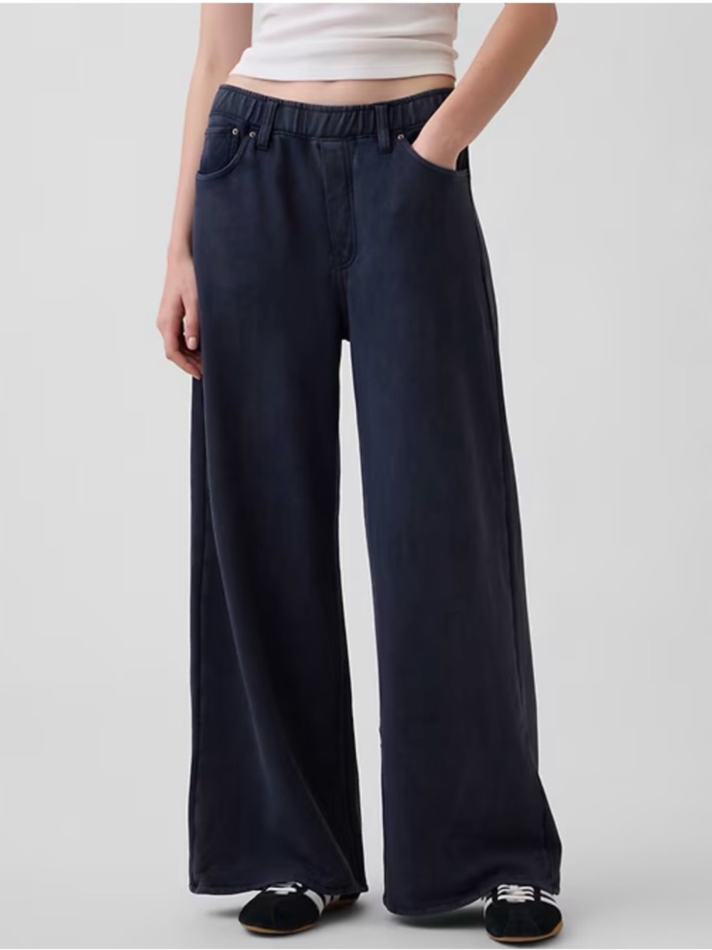 GAP Heavyweight Baggy Sweat Pant Jeans Navy Blue French Terry